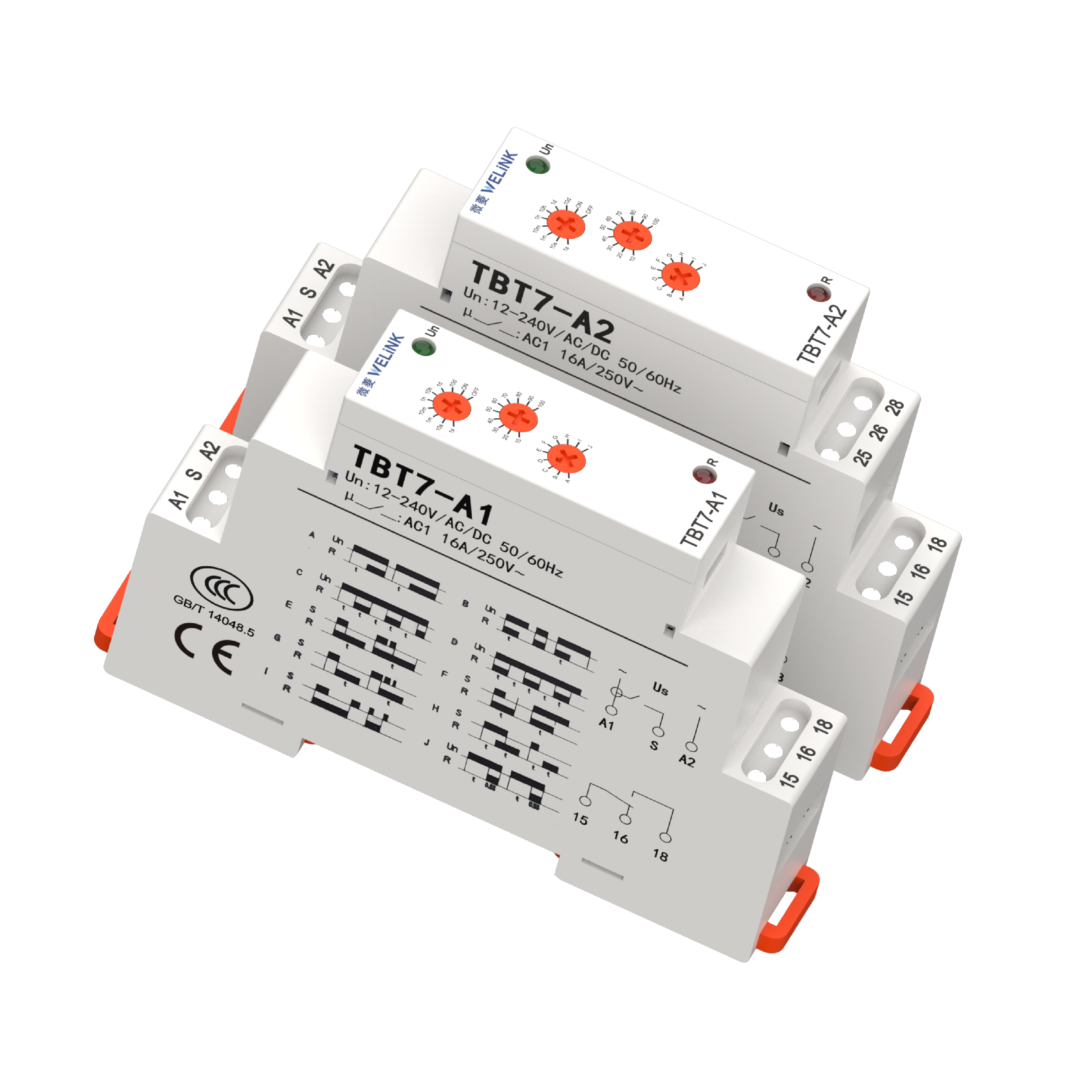 多功能导轨式一体式时间继电器交流220v宽电压通电延时断开控制器