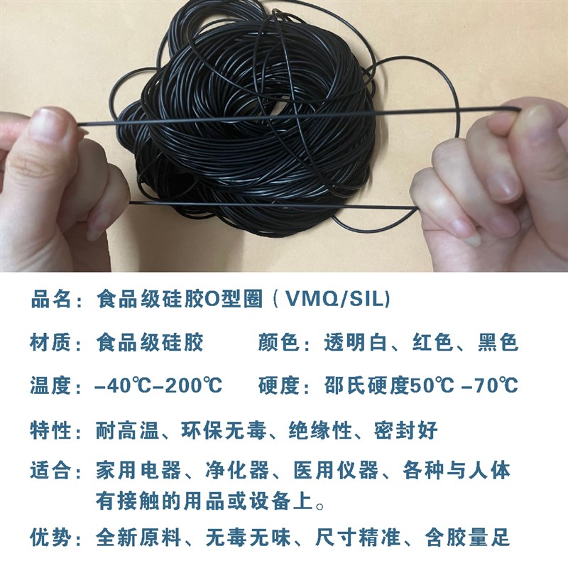 硅胶O型圈密封圈线径0.5/0.6/0.7/0.8mm外径1-30mm白红黑O圈现货