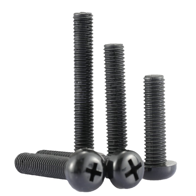 M2.5 M2M3黑色尼龙螺丝螺钉圆头塑料螺丝钉十字*x4x5x6x8x12x20mm