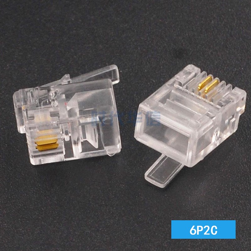 RJ11 6P2C 6P4C 2芯4芯电话水晶头 四芯水晶头 电话线4芯电话头