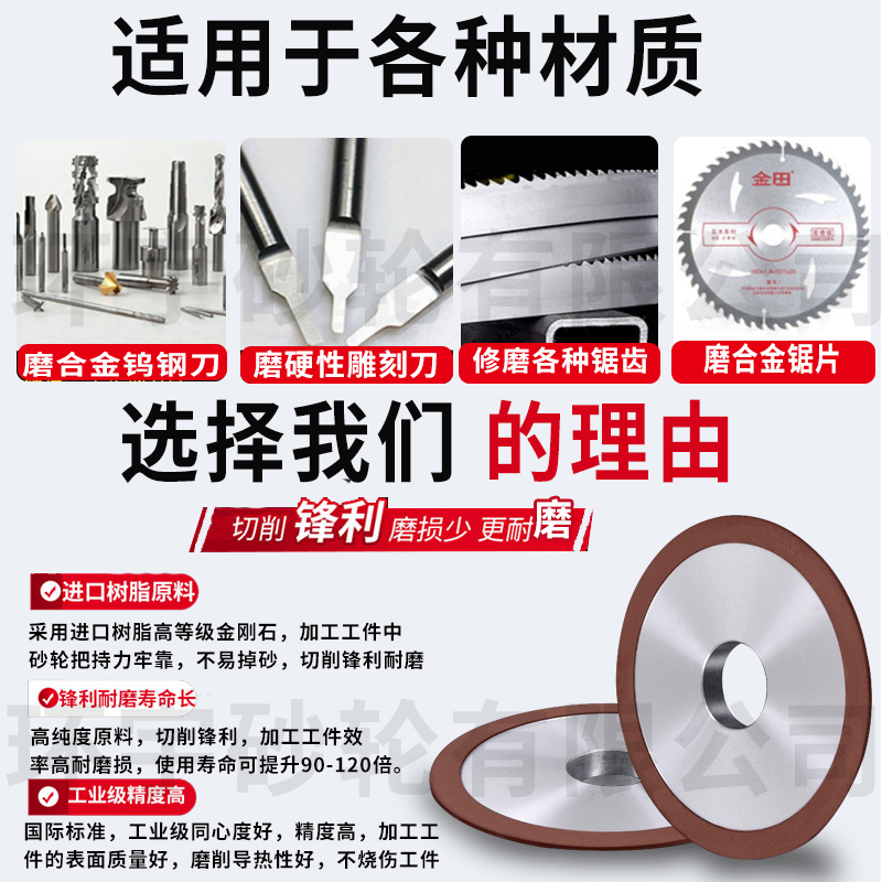 树脂单斜a边金刚石砂轮125*32*10磨锯片铣刀锯齿砂轮合金钨钢砂轮