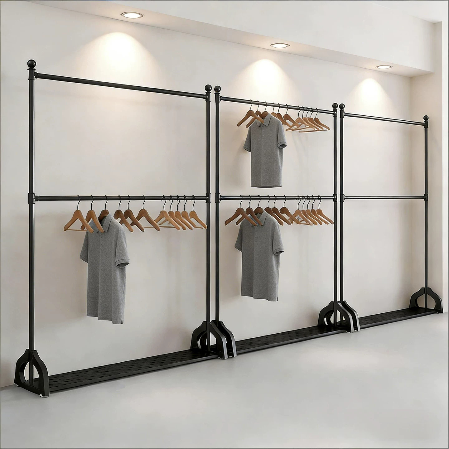 加厚双层落地服装展示架