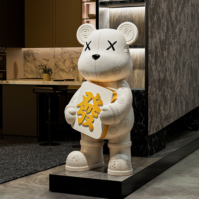 轻奢暴力熊大型落地摆件高级感客厅电视柜沙发家居装饰品乔迁礼物