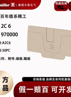 魏德米勒AEP 2C 6 A系列插拔式6平方一进一出端子端板 1991970000