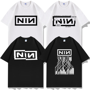 T恤衣服体恤半袖 Nails周边nin图案印花短袖 Inch 九寸钉乐队Nine