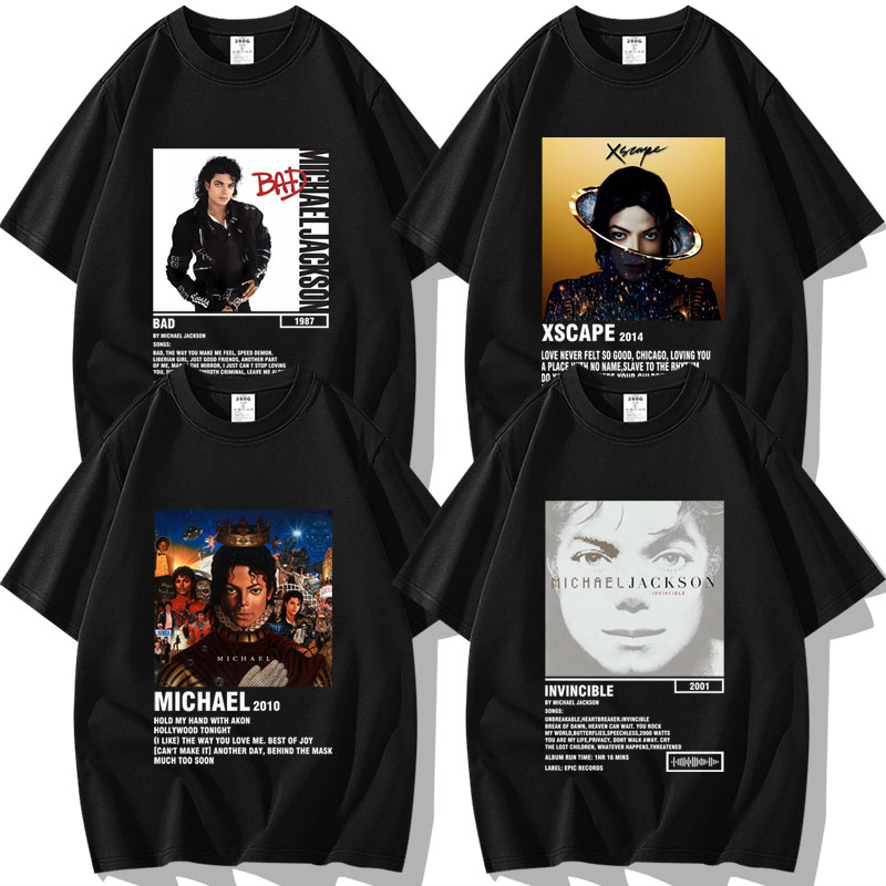 纪念怀念致敬迈克尔杰克逊Michael Jackson图案印花短袖T恤衫衣服