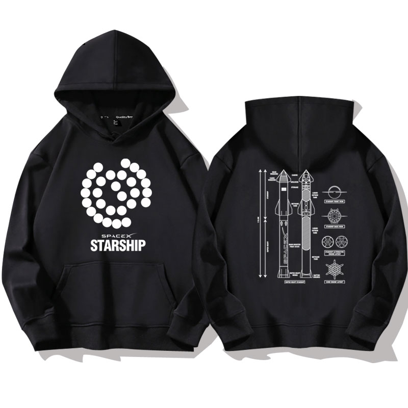 猛禽发动机卫衣服星舰spacex帽衫