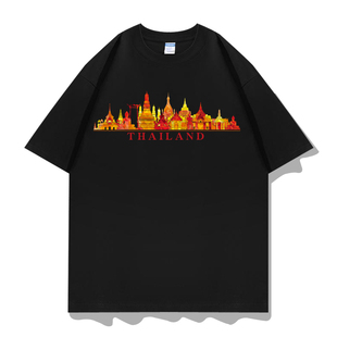 泰国thailand标志性建筑地标景点名胜古迹旅游旅行短袖T恤文化衫