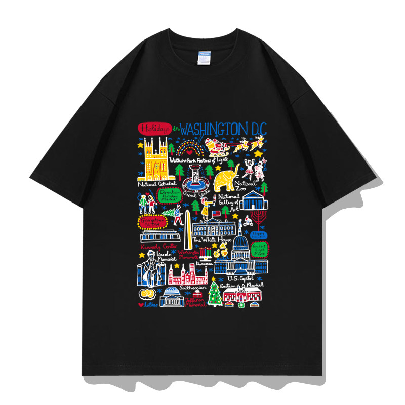 美国USA华盛顿州State of Washington城市地标旅游纪念品短袖T恤,男装,T恤,淘宝优惠券,粉丝福利购,淘宝优惠卷