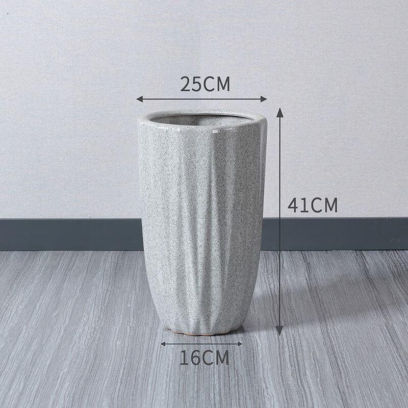 离蒂瓷大号花盆室外种树绿植陶瓷花缸灰油斜纹中等