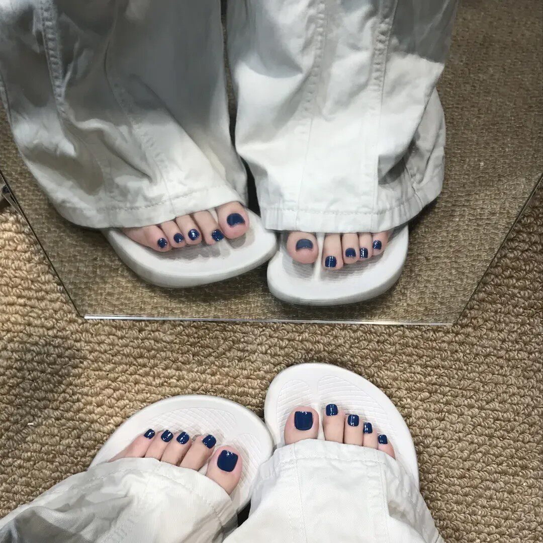 手工脚趾甲美甲成品纯色显白脚指甲防水甲片新娘孕妇可拆卸穿戴甲