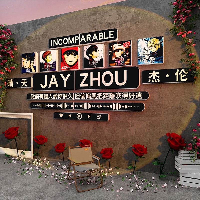 快速发货周杰伦歌词墙贴黑胶唱片C打卡户外民宿墙面装饰网红拍照,家居饰品,文化墙贴,淘宝优惠券,粉丝福利购,淘宝优惠卷