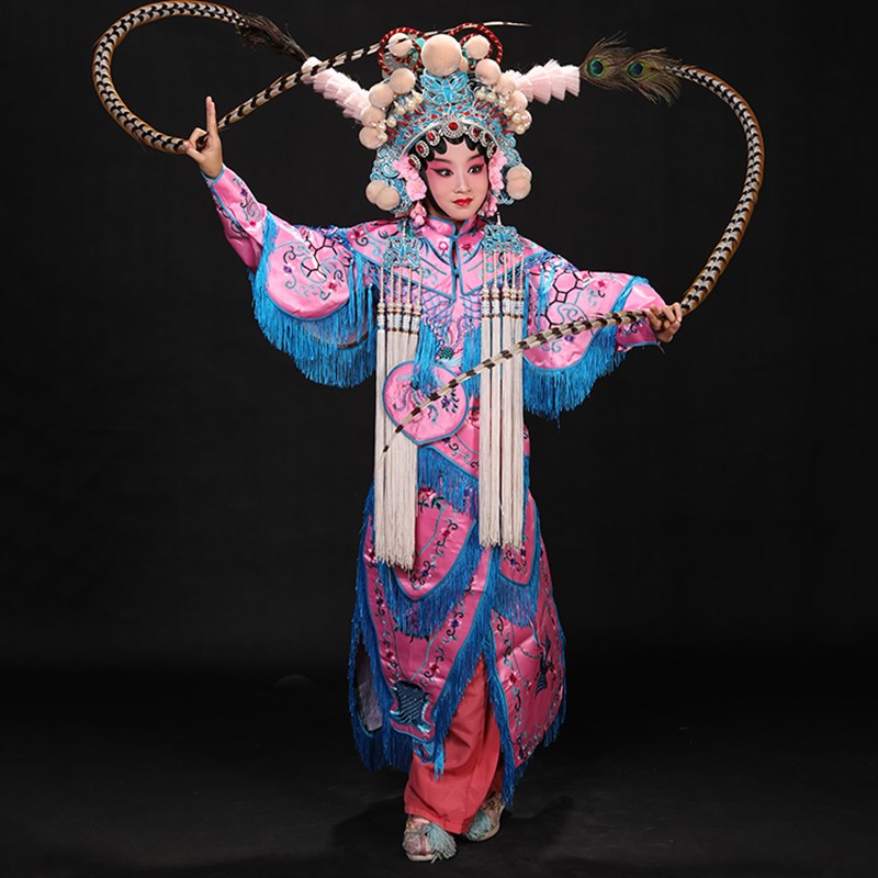 现货速发京剧戏曲古装舞蹈演出服装武旦软靠刀马旦扈三娘儿童普机