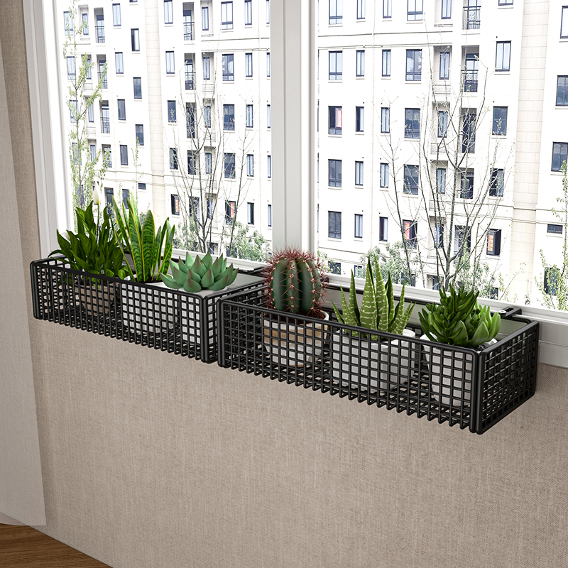 现货速发窗台置物架台悬挂护栏花架办公桌绿植架工位多肉盆栽架铁