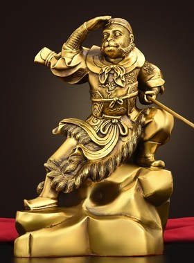 快速发货黄铜斗战胜佛铜器摆件齐天大圣办公书房桌面工.艺装饰品