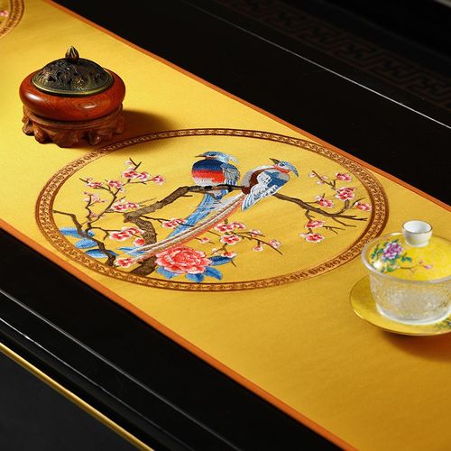 快速发货桌旗中式新中式茶几垫布茶台布艺长条餐桌U布电视柜防尘