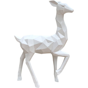 快速发货户外几j何抽象玻璃钢梅花鹿雕塑园林景观大型仿真动物公