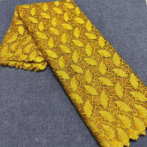 水溶蕾丝网布刺绣布非洲连衣裙服面料 Water-soluble lace fabric