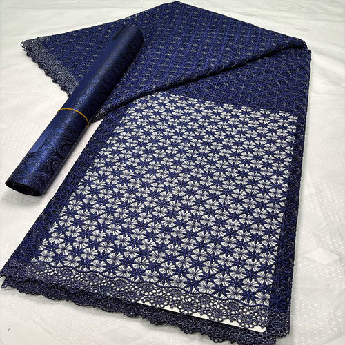 水溶牛奶丝蕾丝面料非洲婚纱礼服连衣裙布料lace fabric5+2.5头巾