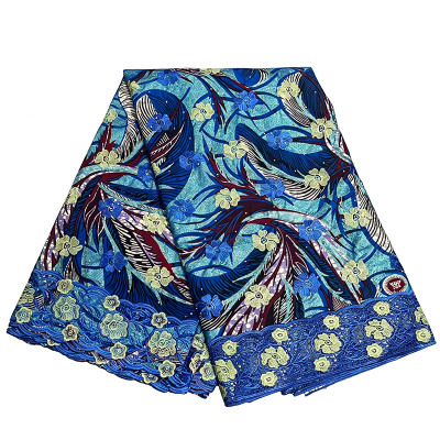 3d flower embroidery Wax African Fabric非洲蜡染布印花面料