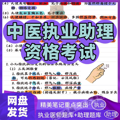 中医执业医师助理医师考试手写学霸笔记中基中诊内外妇笔记PDF版