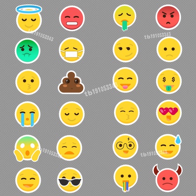 社交网络小黄脸贴纸动画表情包emoji表情动画视频素材