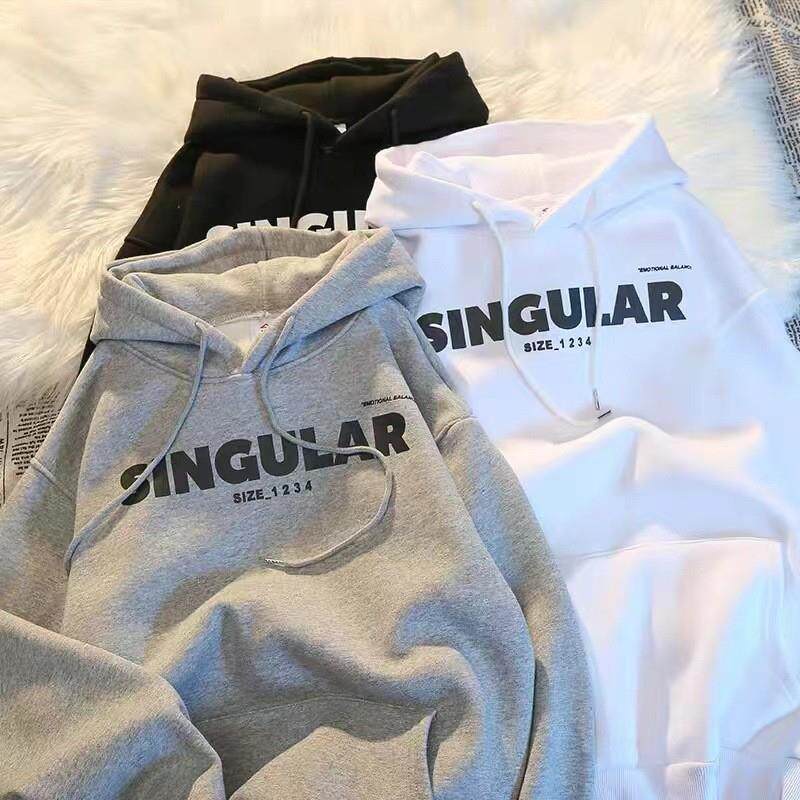 秋冬新款高街连帽卫衣女加绒加厚韩版宽松慵懒风oversize上衣外套