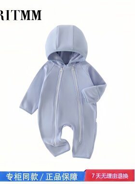 【撤柜专区】品牌专柜  婴儿连体衣秋冬季宝宝衣服一体绒连帽款