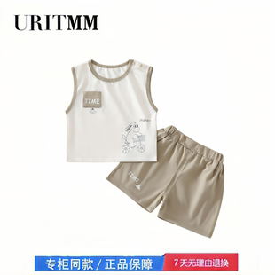 【撤柜专区】品牌专柜 婴幼儿衣服夏季男宝宝无袖套装薄款可爱