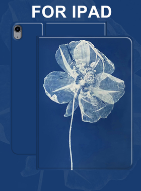 蓝色扎染适用iPad第十代/10.2英寸/mini7/iPadPro2022款12.9/Air4/5油画复古简约平板保护套艺术生壳来图定制