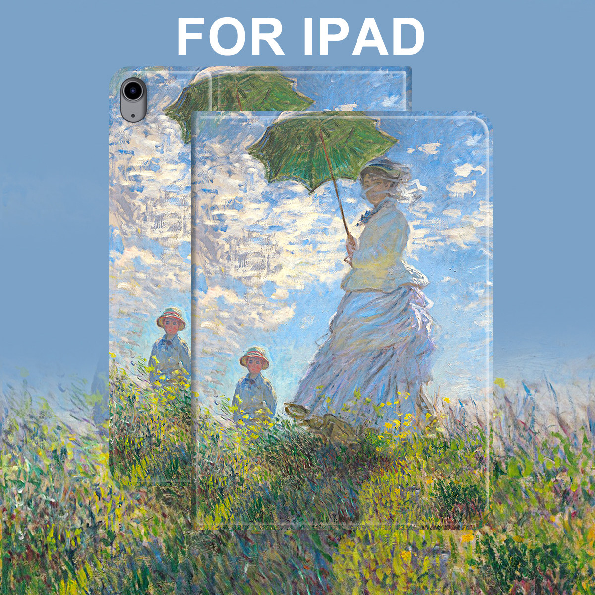 莫奈撑伞的女人春季适用于iPad2021mini6iPad11寸