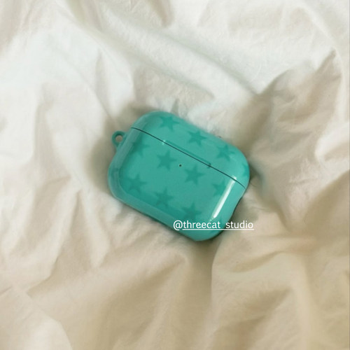 复古Y2K薄荷绿星星airpods耳机套