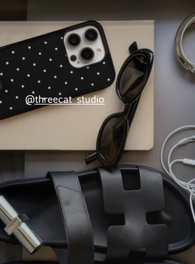 韩ins细小圆波点元素欧尼博主同款手机壳适用于iphone17promax/16pro苹果15/14/13/12黑边11保护套Xsmax