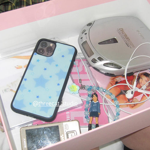 Y2K少女心半调蓝色星星17手机壳