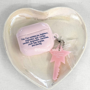 韩ins设计个性contain英文4代进口菲林pro3耳机壳适用于苹果1/2/3/4代airpods pro2保护套airpods4硬亮