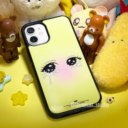 韩系ins流着泪的卡通眼睛Y2K博主同款手机壳适用于iphone17promax/16pro苹果15/14/13/12黑边11保护套Xsmax