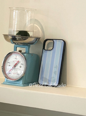 韩ins蓝色条纹老钱风欧尼博主同款手机壳适用于iphone17promax/16pro苹果15/14/13/12黑边11保护套Xsmax