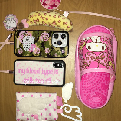 Y2K古早波点奶茶英文17手机壳