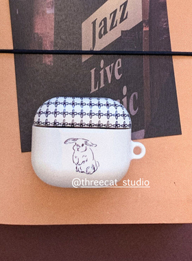 韩ins设计chic可爱复古兔子pro3进口4代菲林耳机壳适用于苹果1/2/3/4代airpods pro 2 3 保护套airpods 4代硬