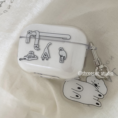 韩系ins爱心丘比特之箭Pro3高透耳机壳适用于苹果airpods4保护套1/2/3代airpods pro2硅胶保护套pro软