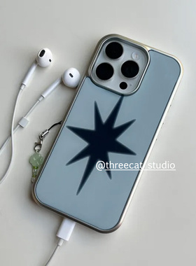 韩系ins个性小众黑色星光欧尼博主同款手机壳适用于iphone17promax/16pro苹果15/14/13/12银边11保护套Xsmax