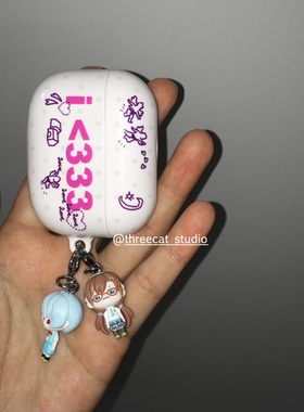 韩ins设计chic艺术涂鸦天使爱心pro3进口菲林耳机壳适用于苹果1/2/3/4代airpods pro2保护套airpods 4代硬亮