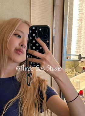 rosé朴彩英同款韩国明星复古设计感波点防摔16e适用于iphone17pro/16promax苹果15/14/13/12/11手机壳xsmax