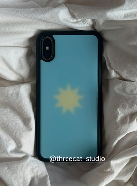 韩ins小众渐变黄色光芒太阳博主同款手机壳16e适用于iphone17promax/16pro苹果15/14/13/12黑边11保护套Xsmax