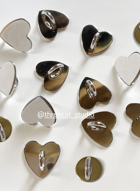 爱心圆形粘贴挂钩吊坠DIY金属饰物配件无痕背胶Y2K少女装饰底座