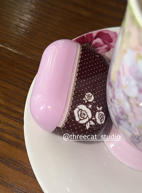 韩ins设计chic浪漫巧克力玫瑰波点pro3进口菲林耳机壳适用于苹果1/2/3/4代airpods pro2保护套airpods 4代硬