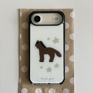 韩女可爱复古pony小马星星欧尼博主同款手机壳适用于iphone17promax/16pro苹果15/14/13/12黑边11保护套Xsmax