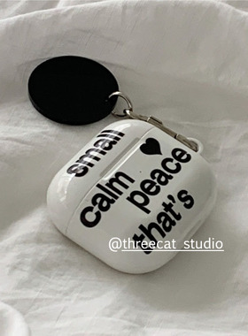 韩ins设计个性small英文pro3进口4代菲林耳机壳适用于苹果1/2/3/4代airpods pro2保护套airpods 4代硬亮