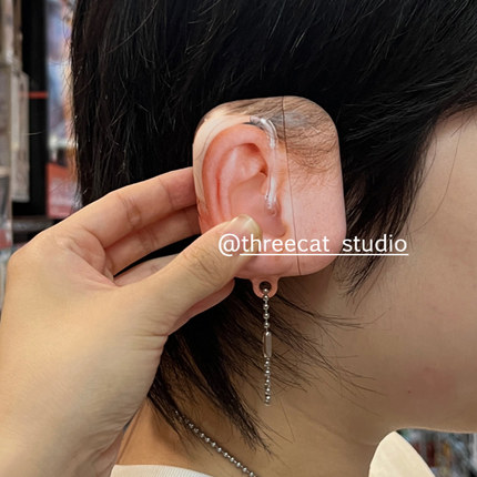 韩ins个性冷淡风艺术耳朵pro3进口4代菲林耳机壳适用于苹果1/2/3/4代airpods pro2保护套airpods 4代硬亮