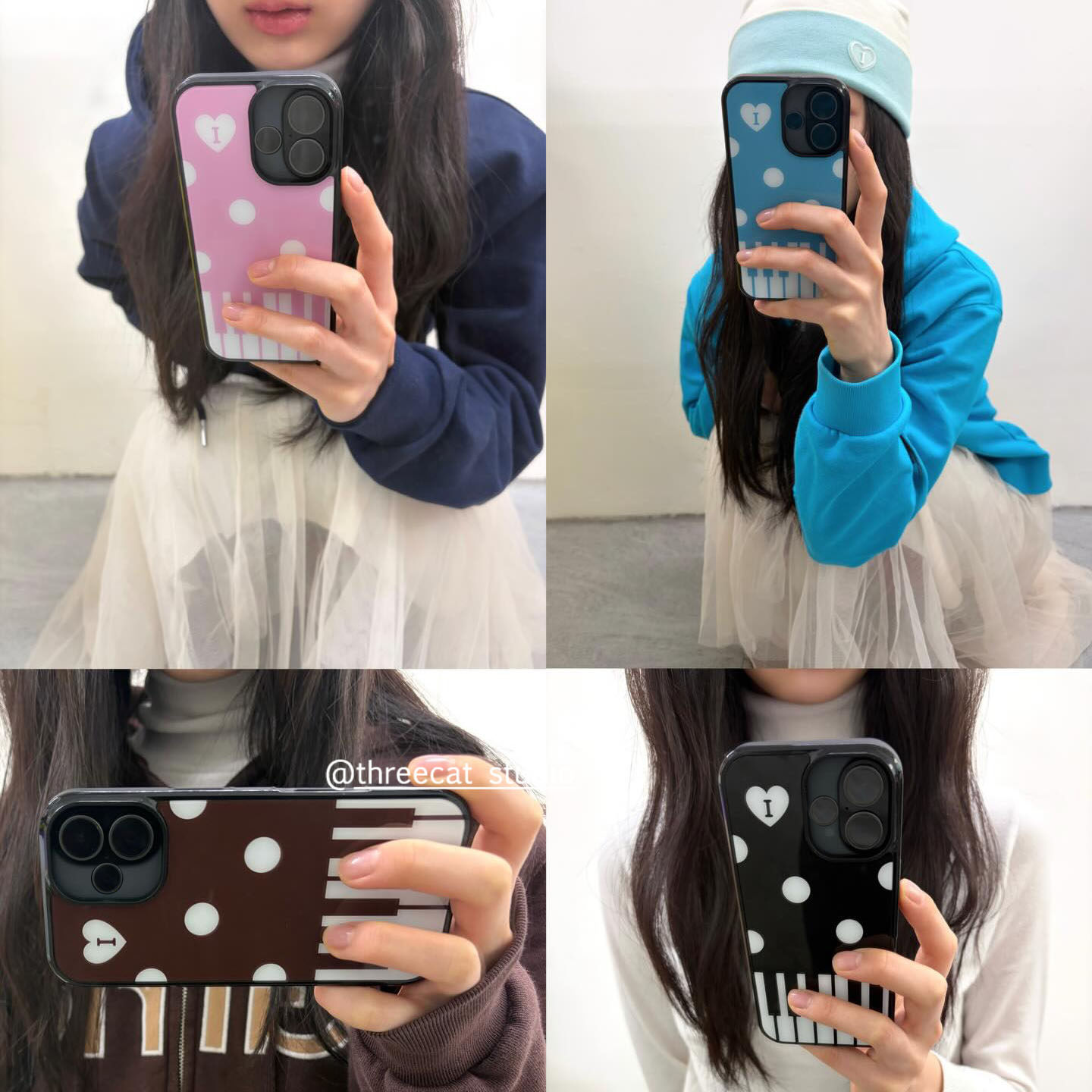 韩日系轻亚Y2K少女甜酷波点元素钢琴17e手机壳适用于iphone17promax/16pro苹果15/14/13/12黑边11保护套Xsmax